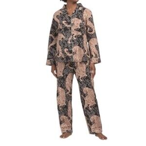 SAATVIK  Pajama Set Tiger Print Size Large Top & Pants 100% Cotton NWOT